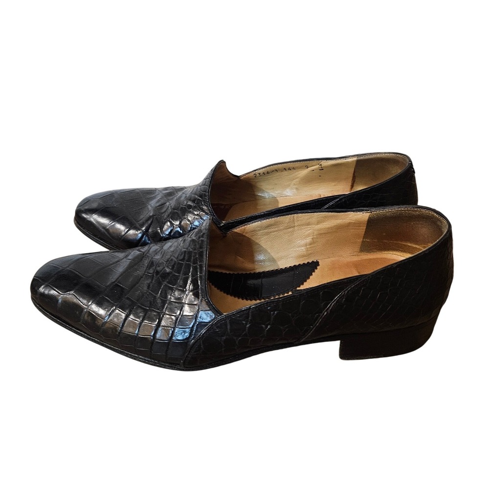 Mauri Italy Men's 9 M Genuine Crocodile Alligator Loafers Exotic Skin Slip Ons